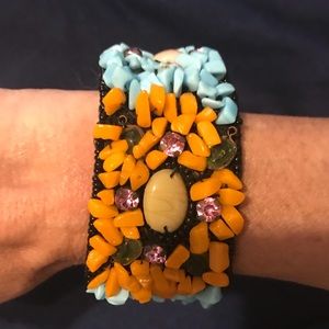 Chunky Turquoise Multi-Colored Cuff