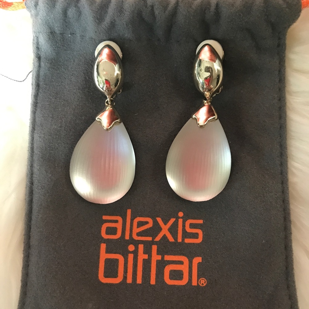 Alexis Bittar white lucite earrings