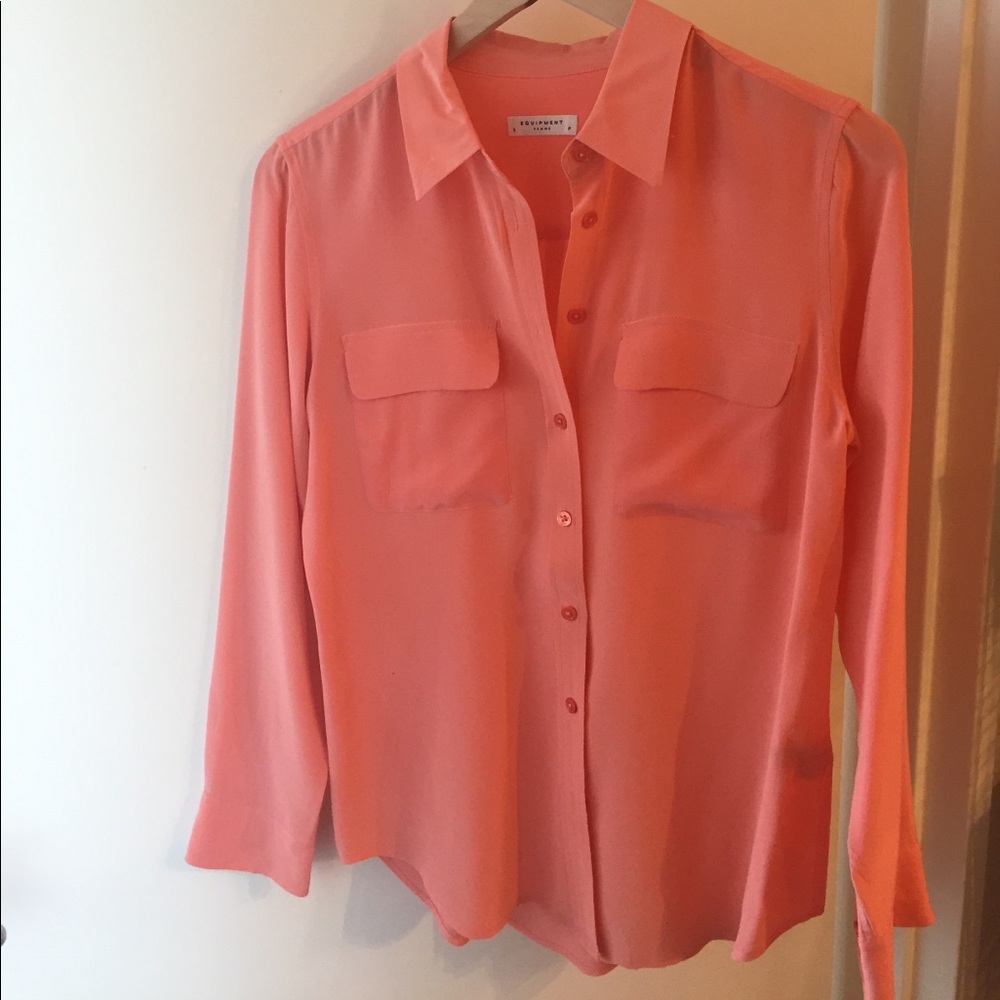 Barely worn Salmon Silk Equipment Blouse