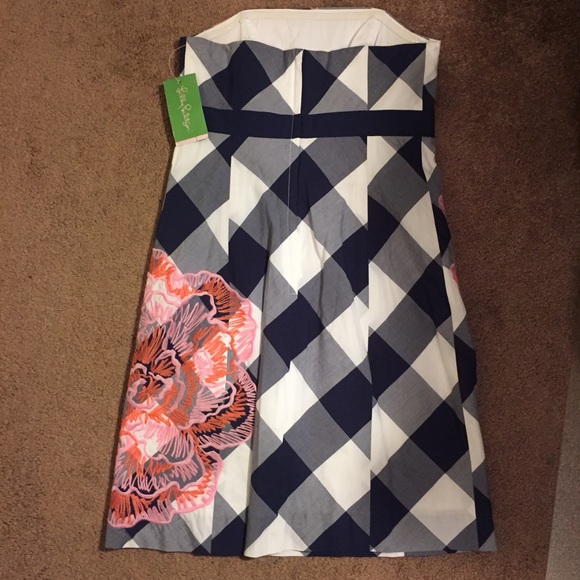 Lilly Pulitzer Plaid Dress with Floral Embroidery - Picture 6 of 7