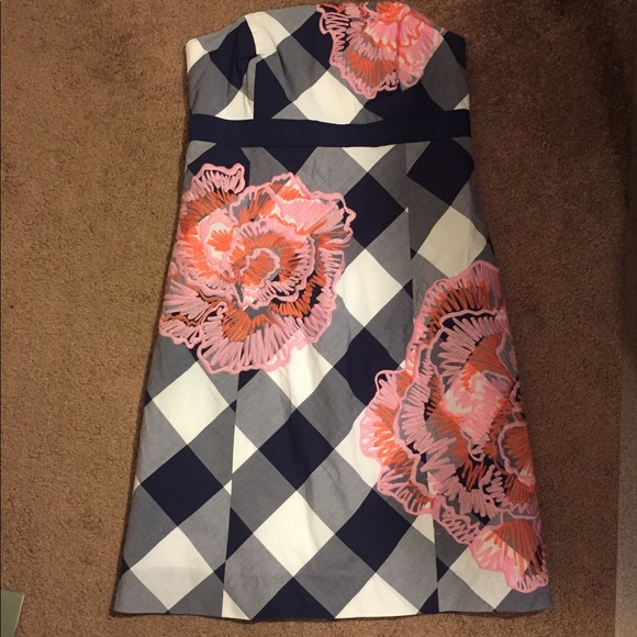 Lilly Pulitzer Plaid Dress with Floral Embroidery - Picture 5 of 7
