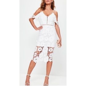 Lace Off the Shoulder Midi Dress