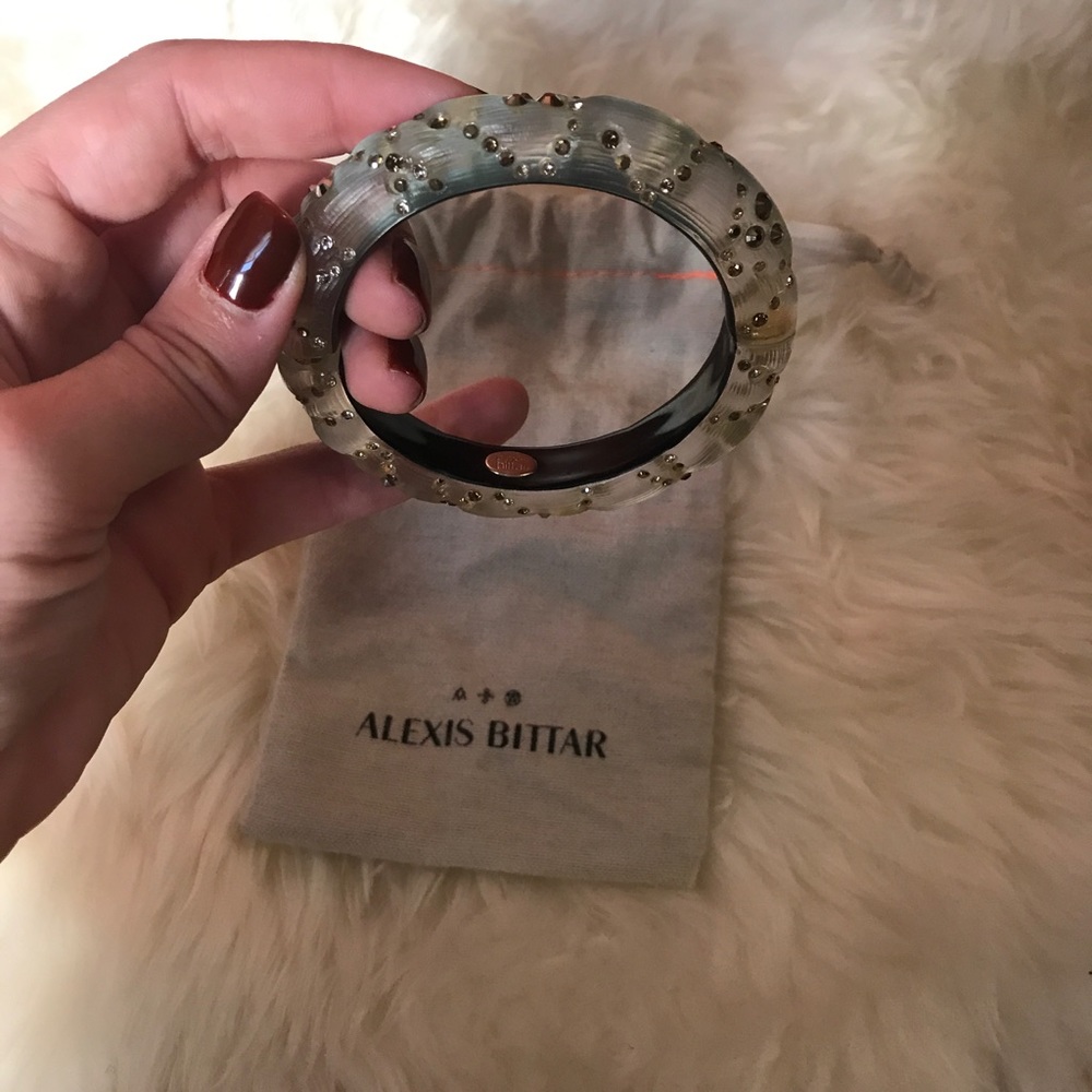 Alexis Bittar Lucite Swarovski crystal bangle