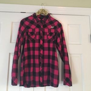 Fox girls plaid flannel sz L