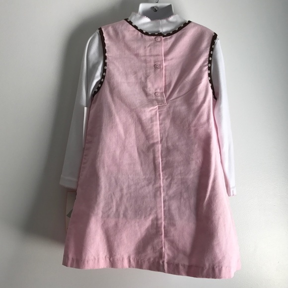 RARE EDITIONS Pink/Brown Corduroy Jumper Dress - Picture 2 of 5