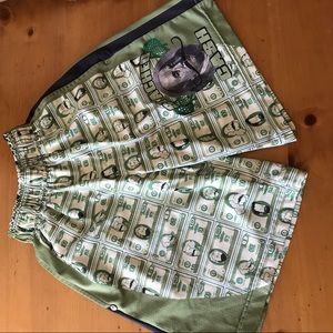 Cute mustached cash shorts for silly little guys