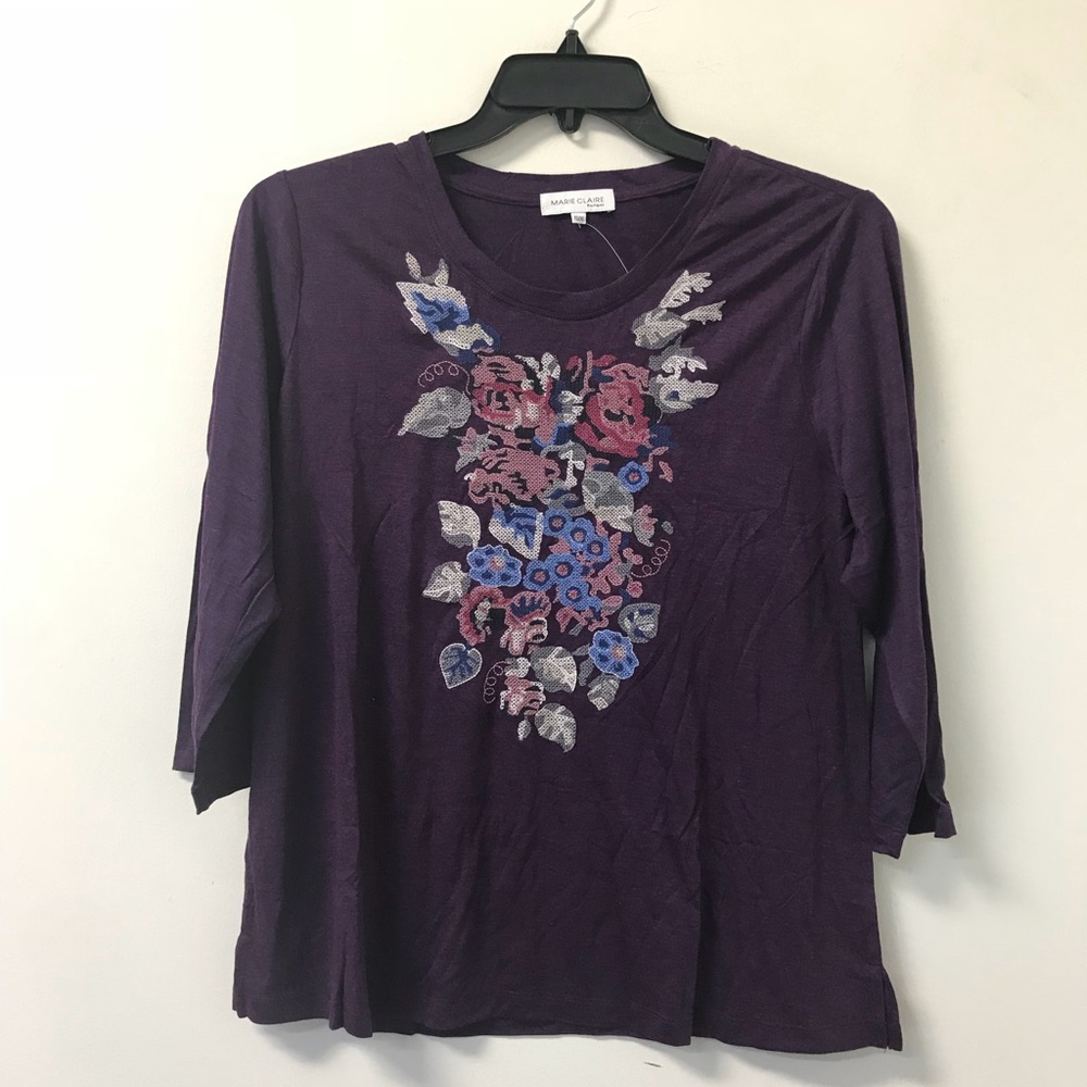 Marie Claire 3/4 Sleeve Soft Tee! NWT!