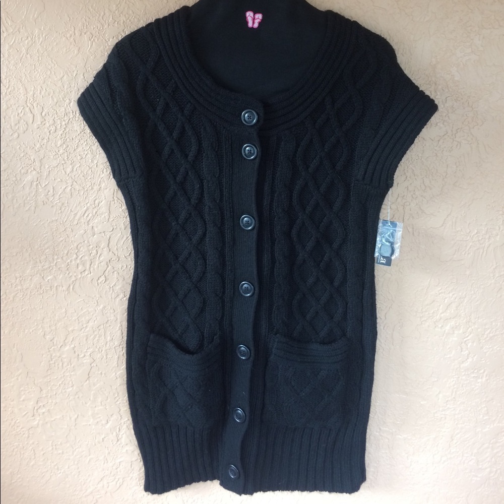 Black button sweater