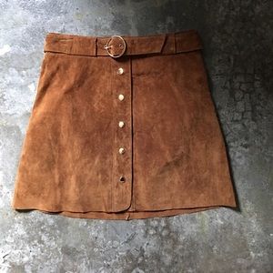 Tan Zara suede skirt