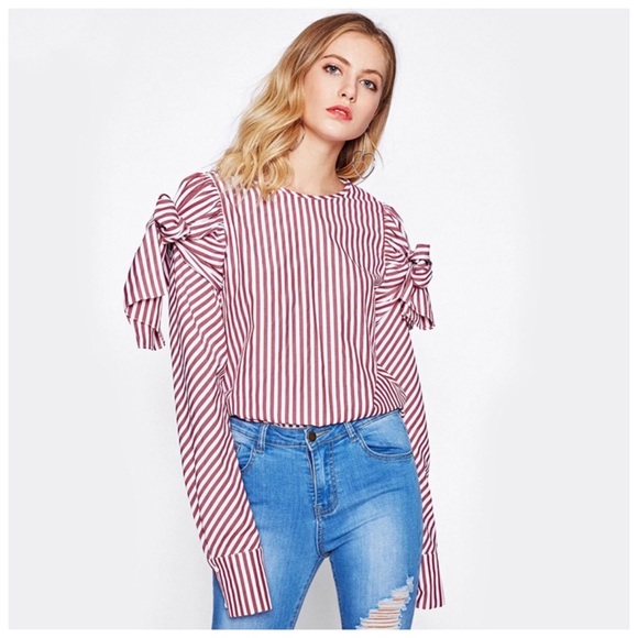 Candy Stripe Stripe Bow Top - Picture 2 of 6