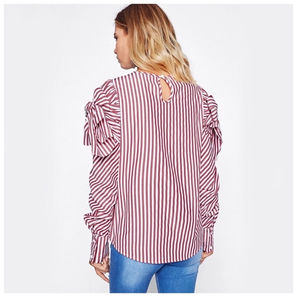 Candy Stripe Stripe Bow Top - Picture 6 of 6