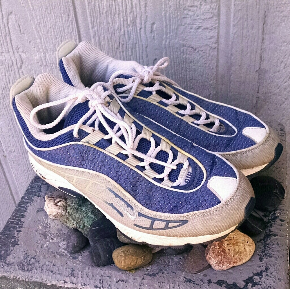 Navy and White Nike Air Athletic Shoes