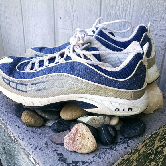 Navy and White Nike Air Athletic Shoes - Picture 2 of 6