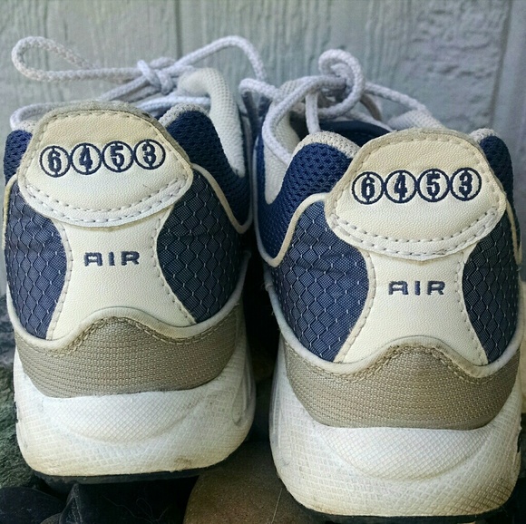 Navy and White Nike Air Athletic Shoes - Picture 5 of 6
