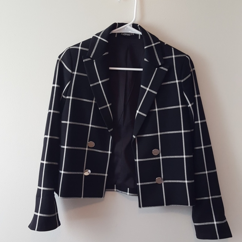 Express black and white blazer