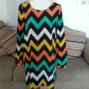 Long Sleeve Chevron Dress