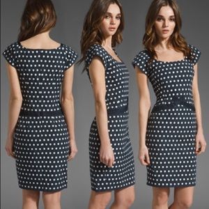 Nanette Lepore First Place cap polka dot dress
