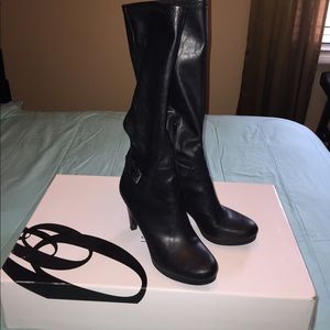 Black leather boots