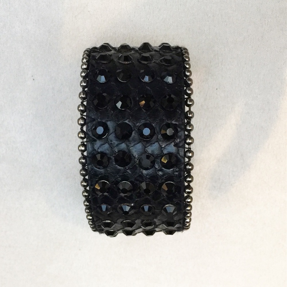 Black Bracelet With Black Rhinstones