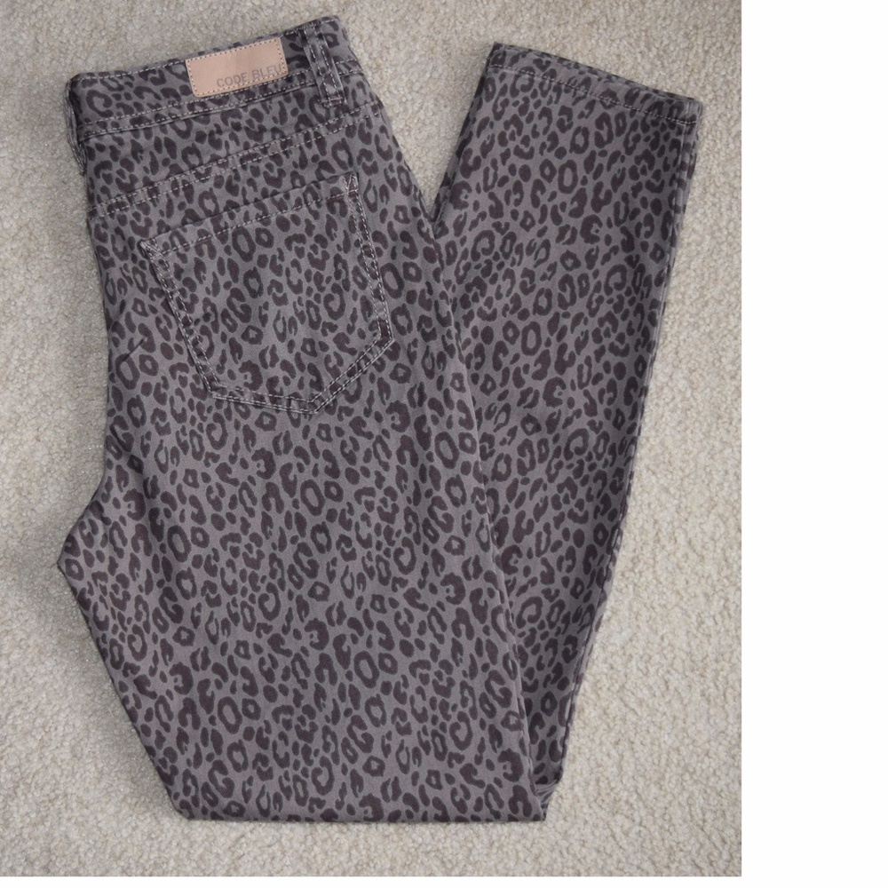 Code bleu animal print skinny jeans