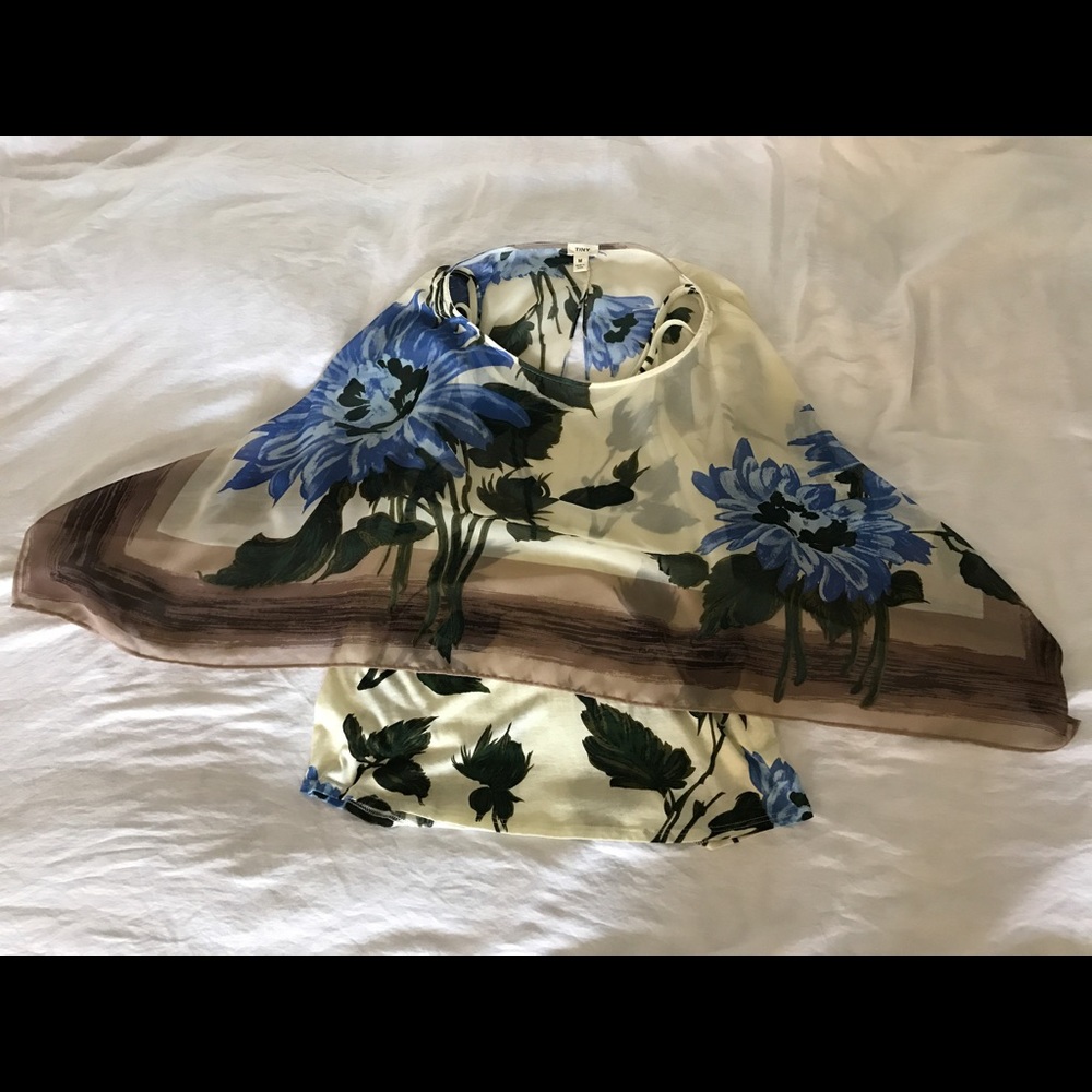 Tiny floral sheer shawl tank top - Anthropologie