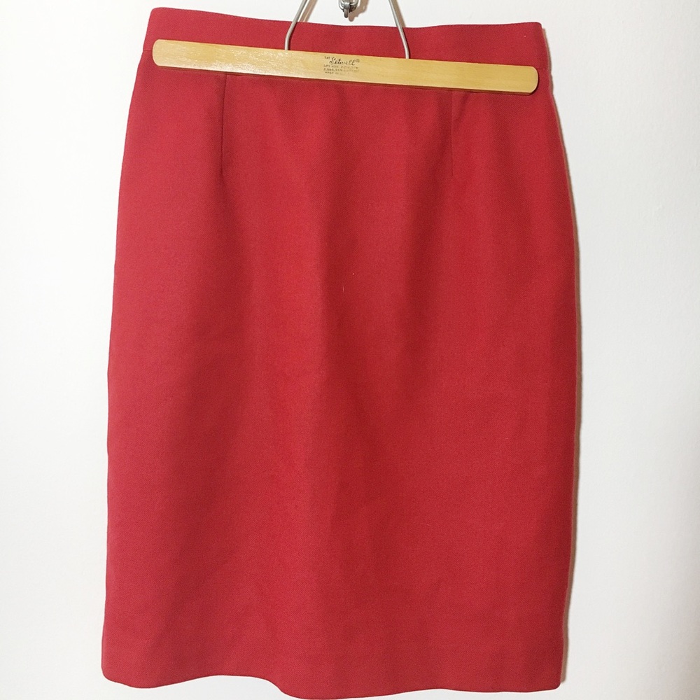 Vintage | Jennifer Moore Red Wool Pencil Skirt
