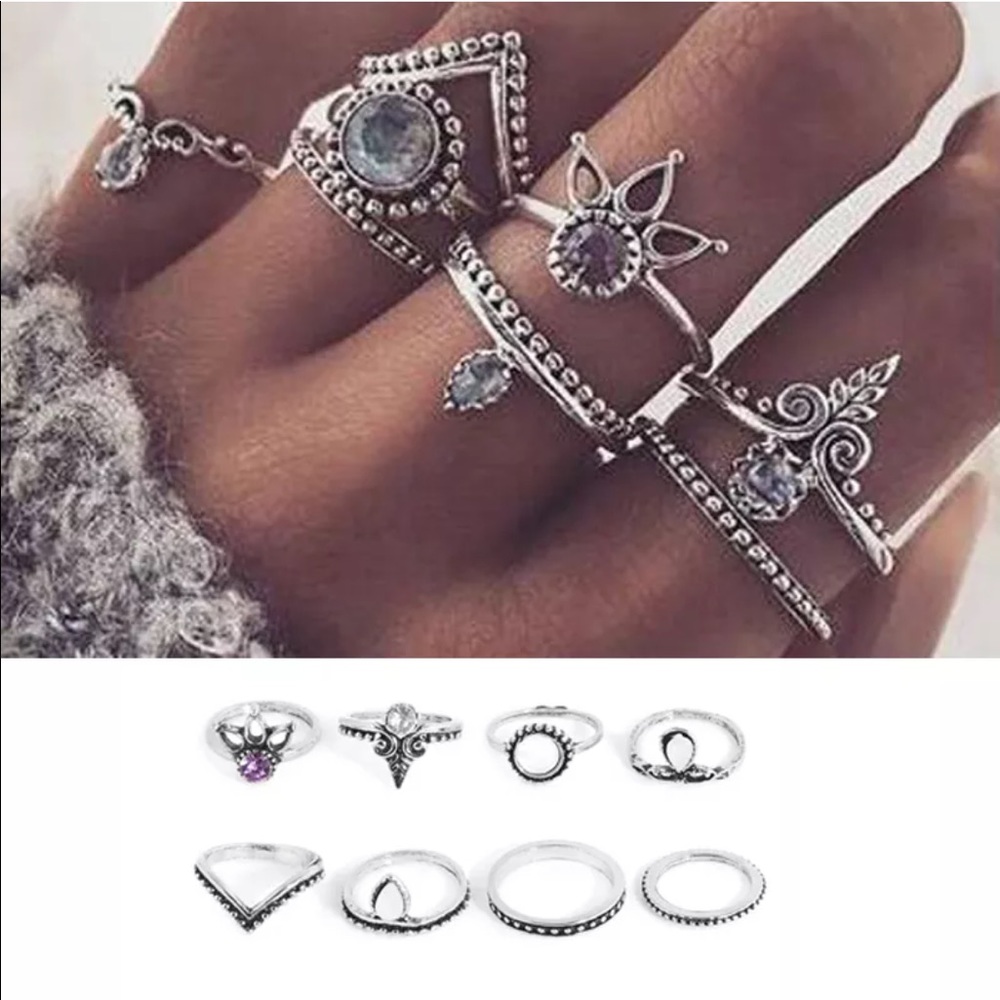 🌸🌸 Bohemian 8pc ring set
