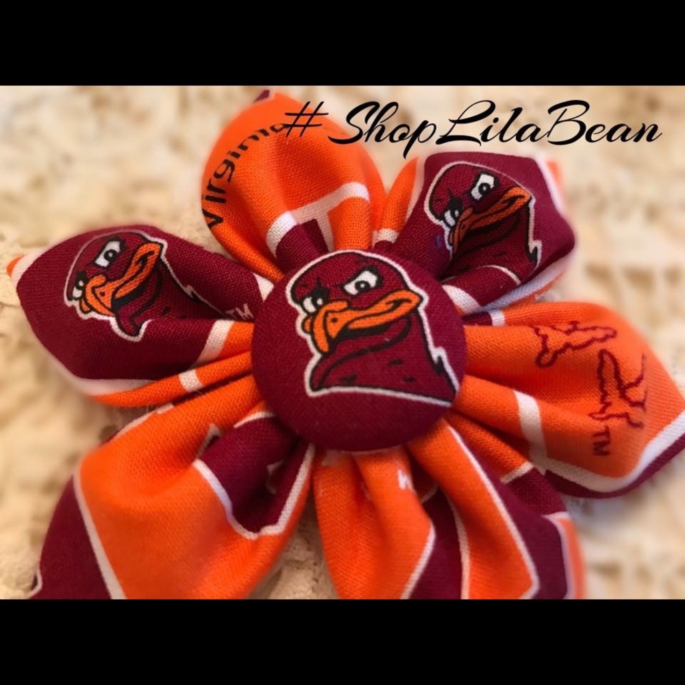 Virginia Tech hair flower