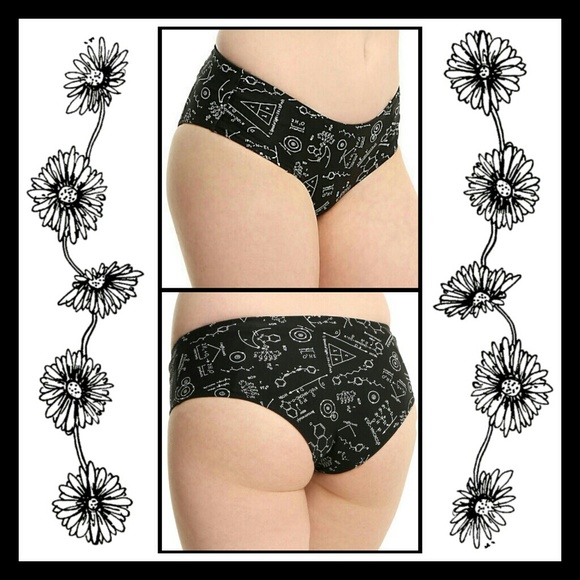Hot Topic Other - BLACK & WHITE SCIENCE PRINT REVERSIBLE SWIM BOTTOM