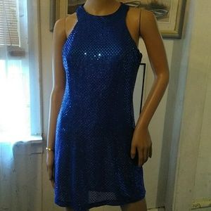 Royal blue sequence party dress
