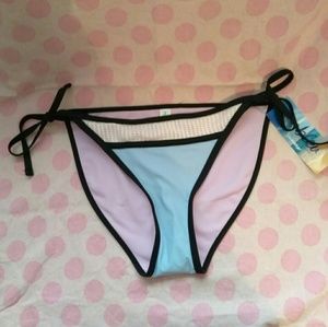 SOLD / Light Pink & Blue Bikini Bottom