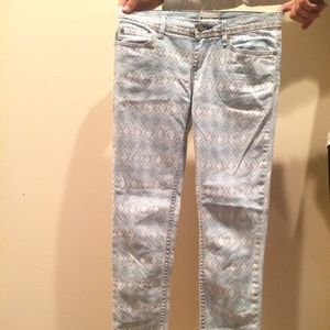 blue and white jeans