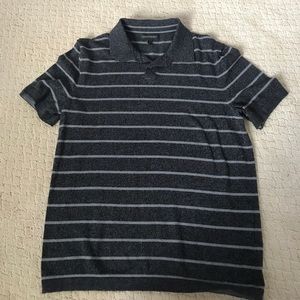 EUC Banana Republic striped polo, medium, gray