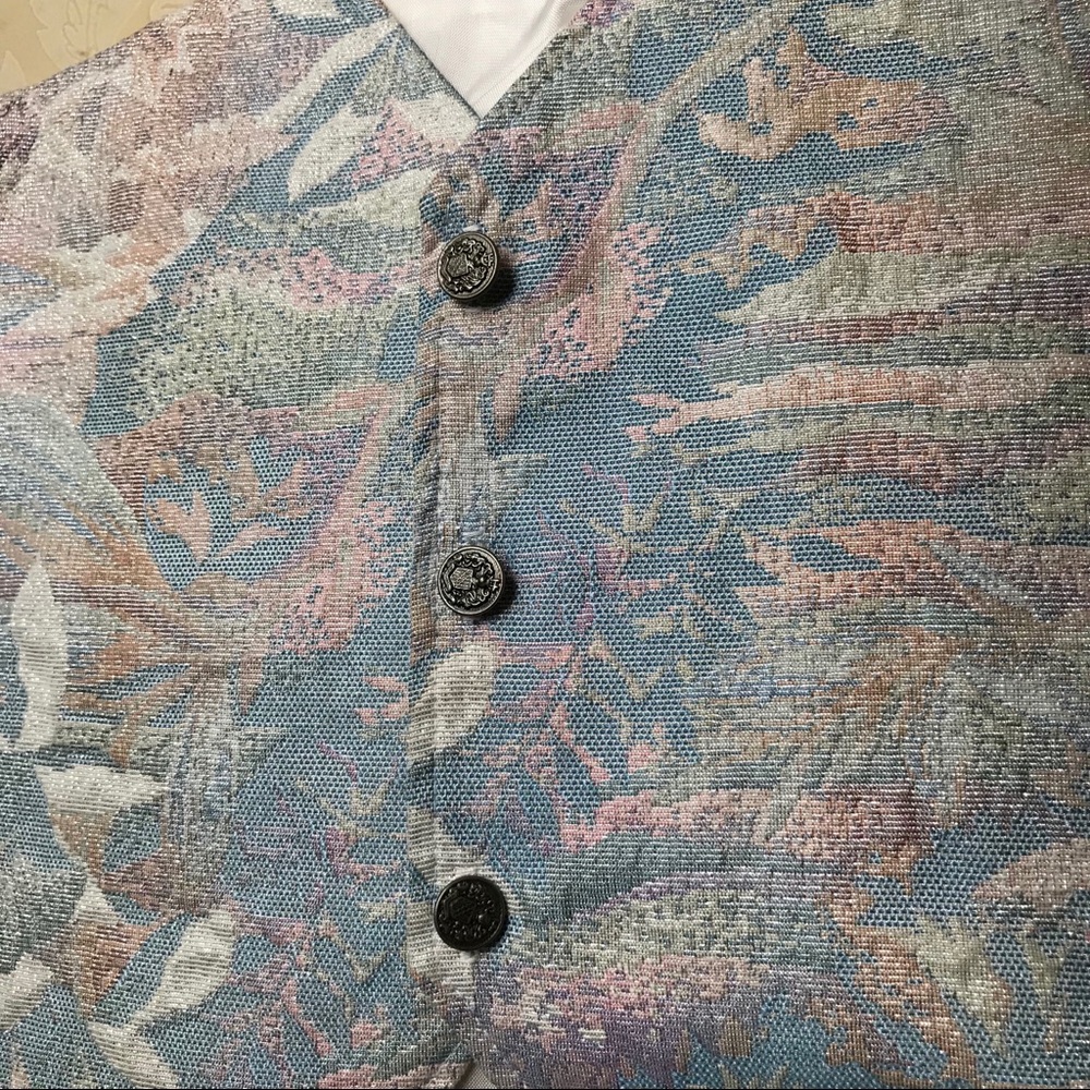🌷Blowout Sale Vintage Vest Sz M 🔮Pastel shimmer - Picture 2 of 7