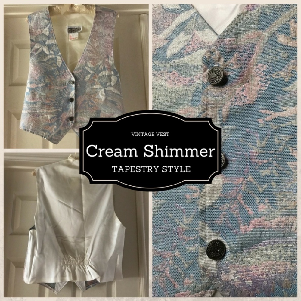 🌷Blowout Sale Vintage Vest Sz M 🔮Pastel shimmer - Picture 6 of 7