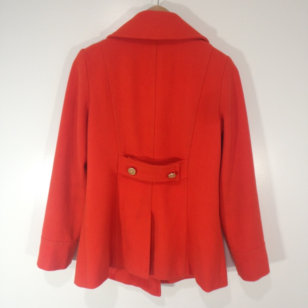 Old Navy orange peacoat wool blend gold button s - Picture 4 of 8