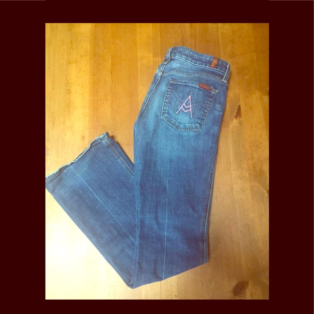 7 for All Mankind Pink A Pocket Jeans Size 29 EUC