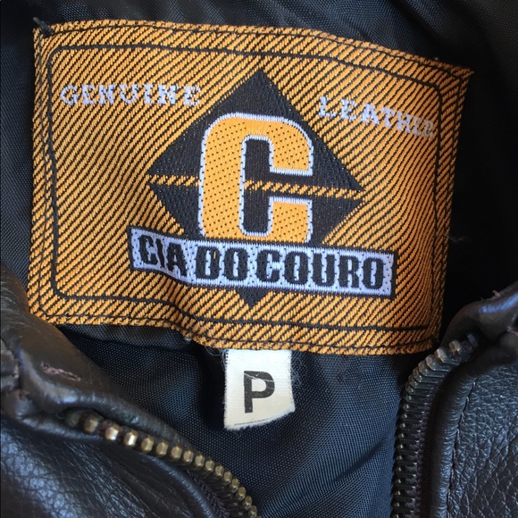 Rare Cia Do Couro genuine leather jacket in brown - Picture 2 of 3
