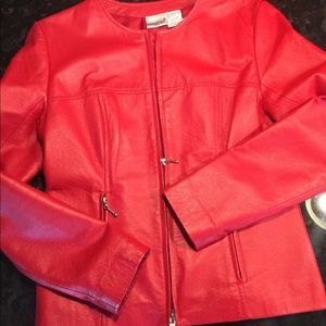 Red leather jacket size 6