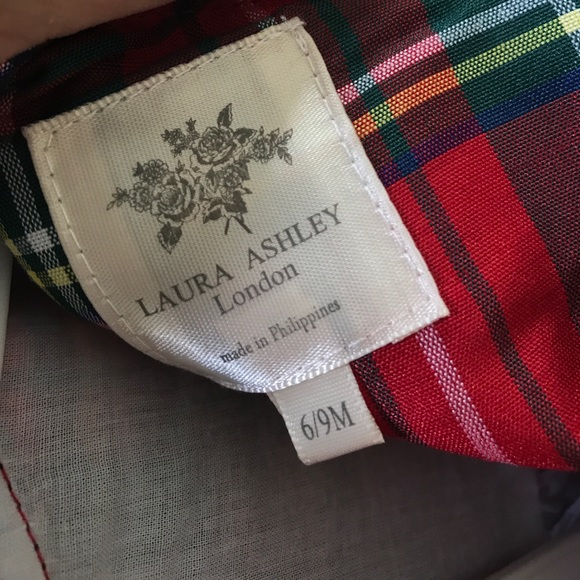 Laura Ashley London Red Smocked Holiday Dress - Picture 5 of 7