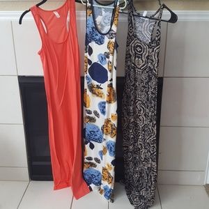 3 racerback maxi dresses