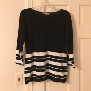 Black and white knit top