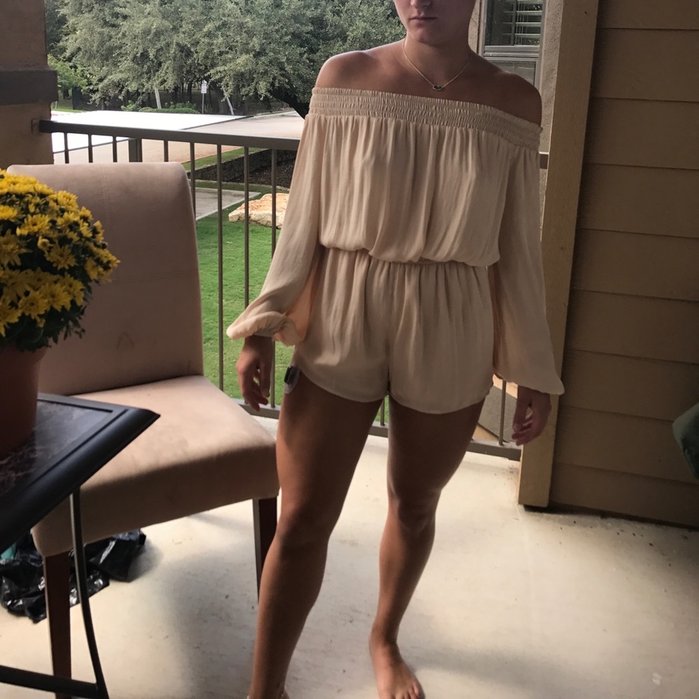 Cream silk romper