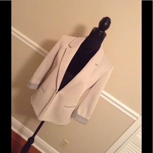Tahari blazer, cream and gray. Size 8