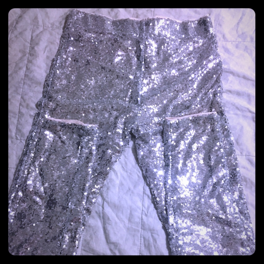 Silver sequin Leggings