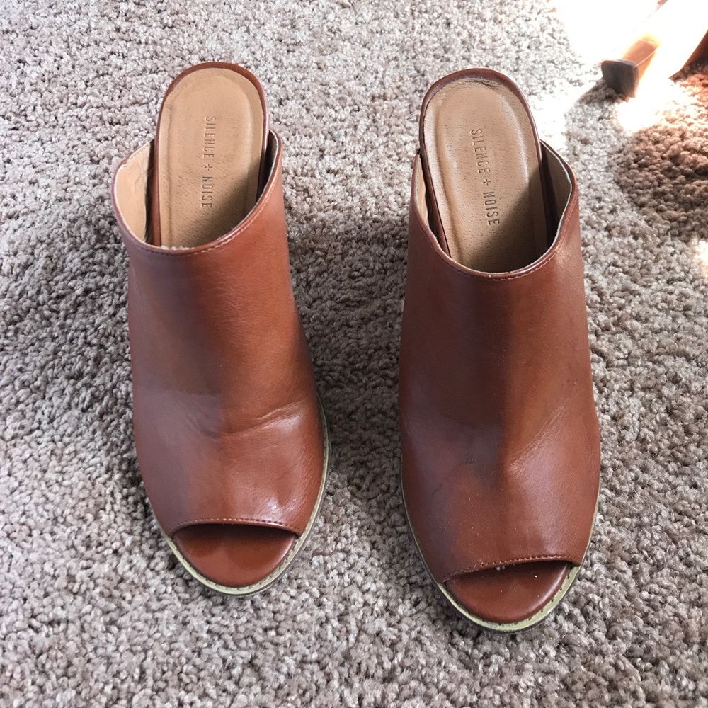 Tan Urban Outfitters Heeled Booties