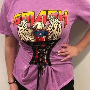🔥Lace up graphic Tshirt