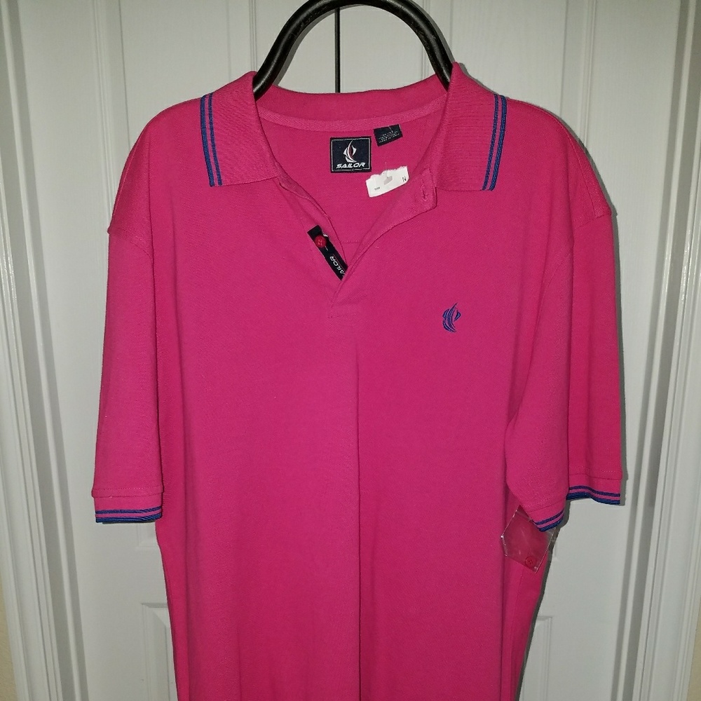 Sailor man's or woman's pink polo  size XL NWT