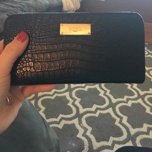 BCBG black zip around wallet