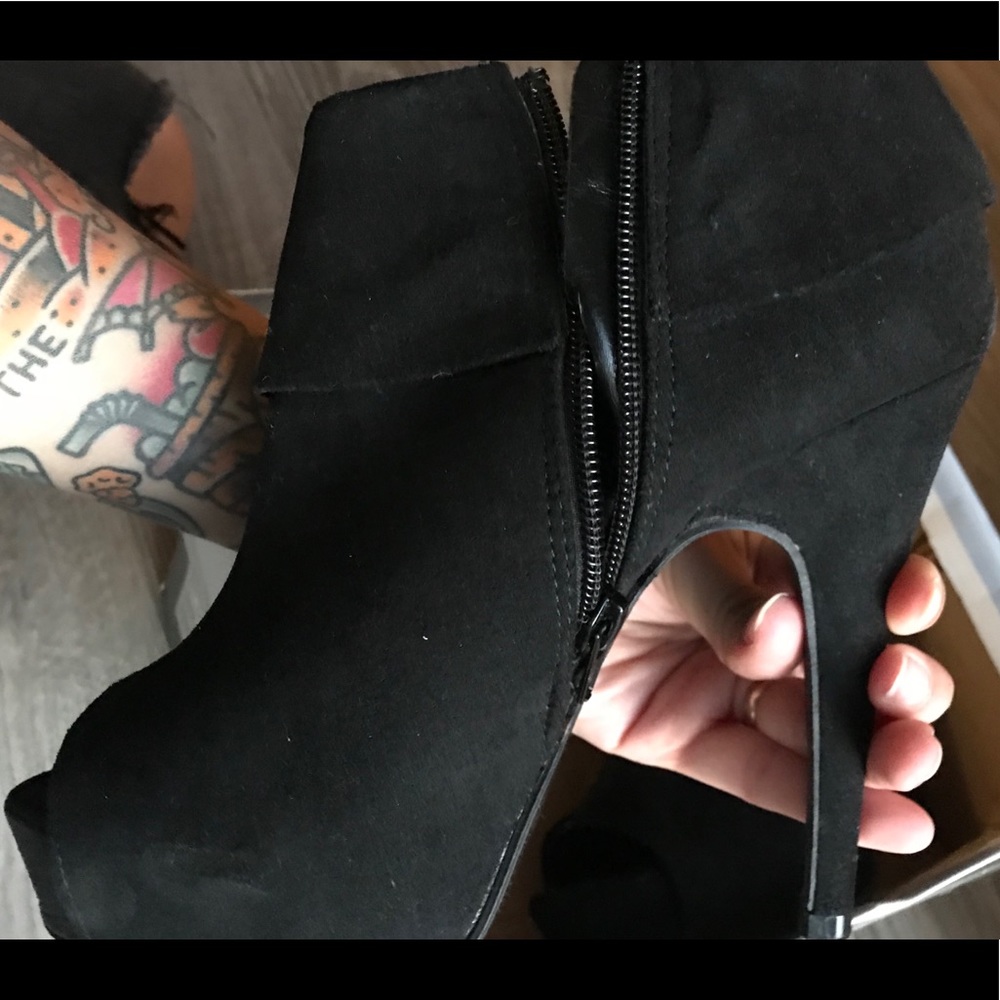 Black bootie heels